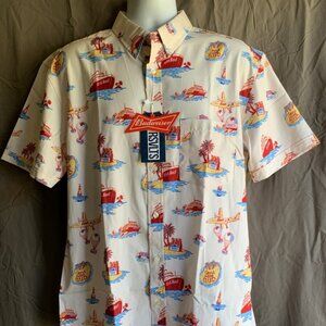 RSVLTS BudWeiser Button Shirt, Size L NEW. #A96